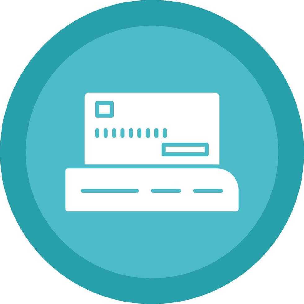 Credit Card Pay Glyph Due Circle Icon Design vector