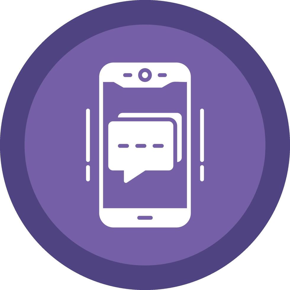 Mobile Chat Glyph Due Circle Icon Design vector