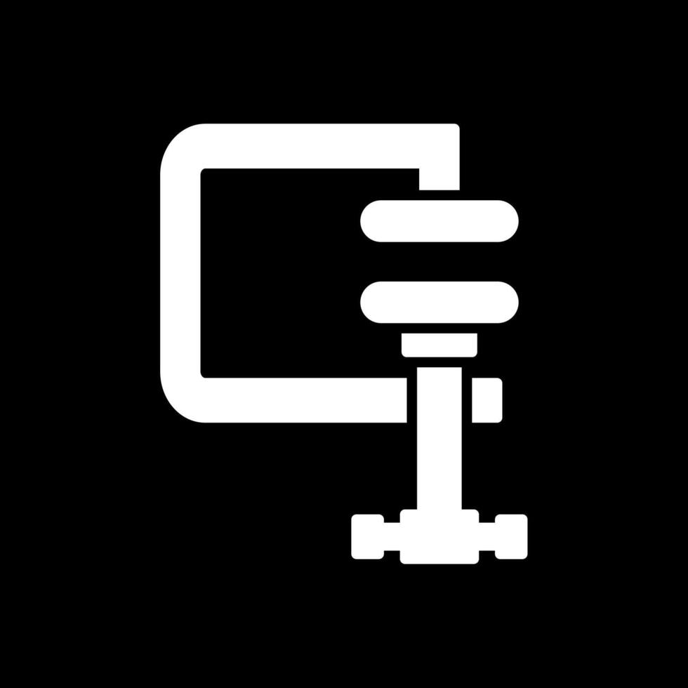 Clamp Glyph Inverted Icon Design vector