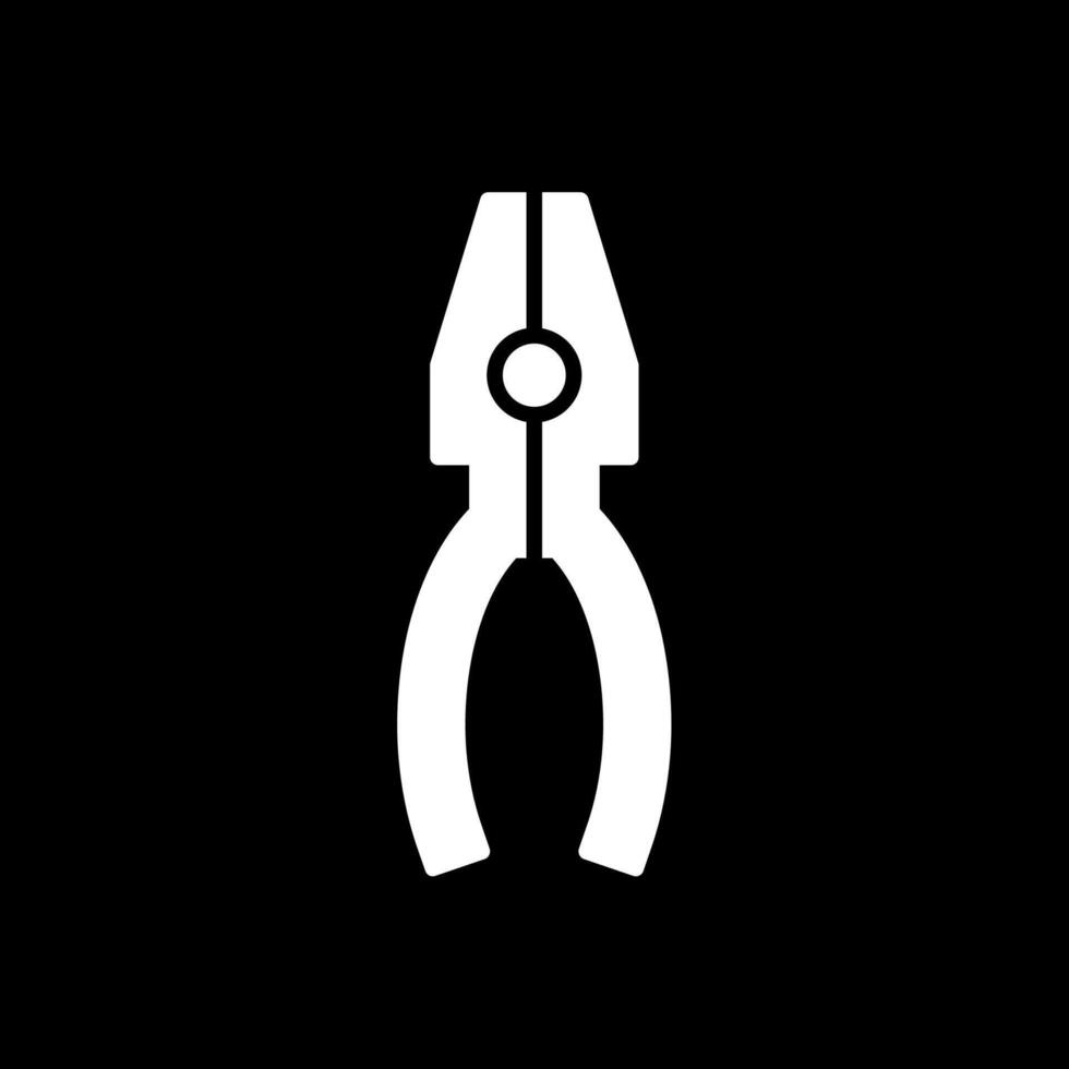 Pliers Glyph Inverted Icon Design vector