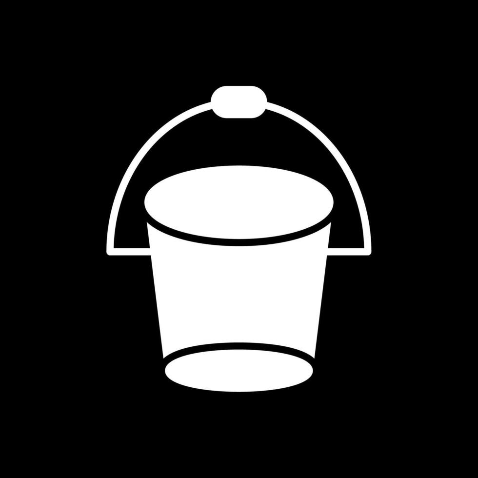 Bucket Glyph Inverted Icon Design vector