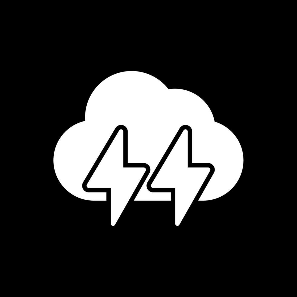 Lightening Glyph Inverted Icon Design vector
