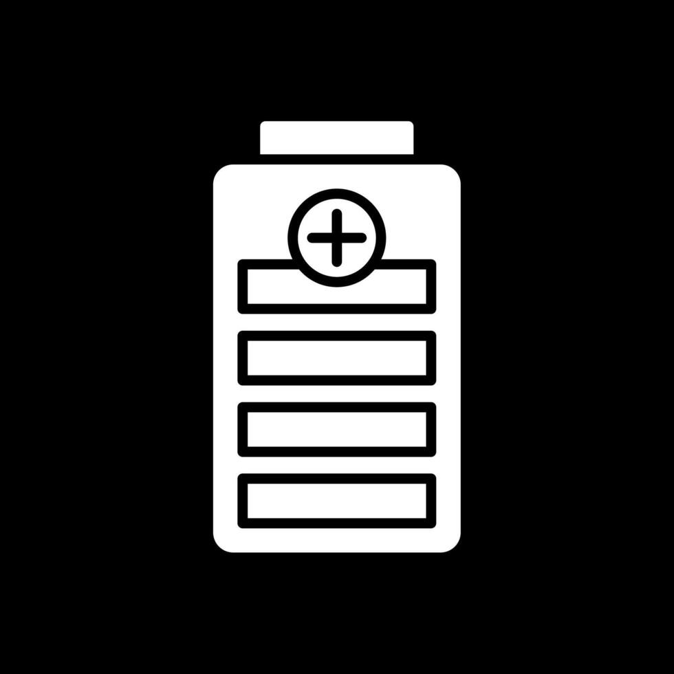 Battery Level Glyph Inverted Icon Design vector