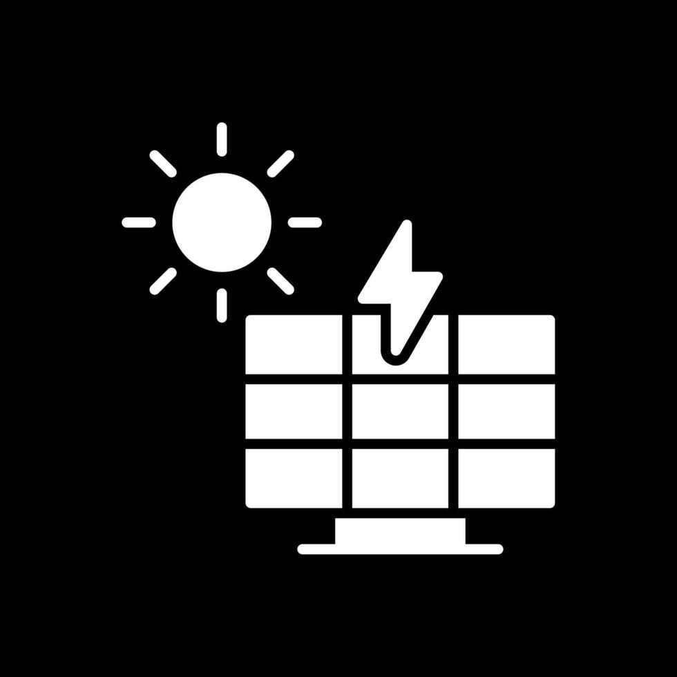 Solar Power Glyph Inverted Icon Design vector