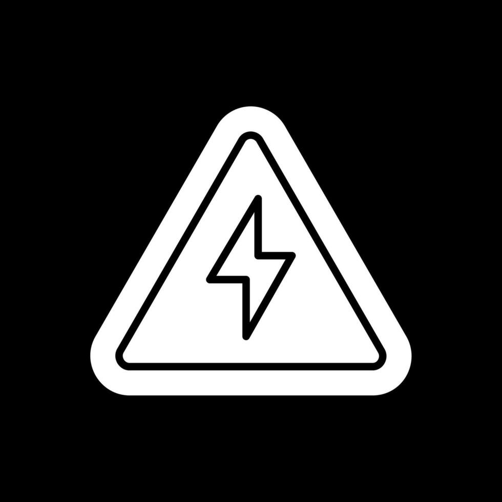 Electrical Danger Sign Glyph Inverted Icon Design vector