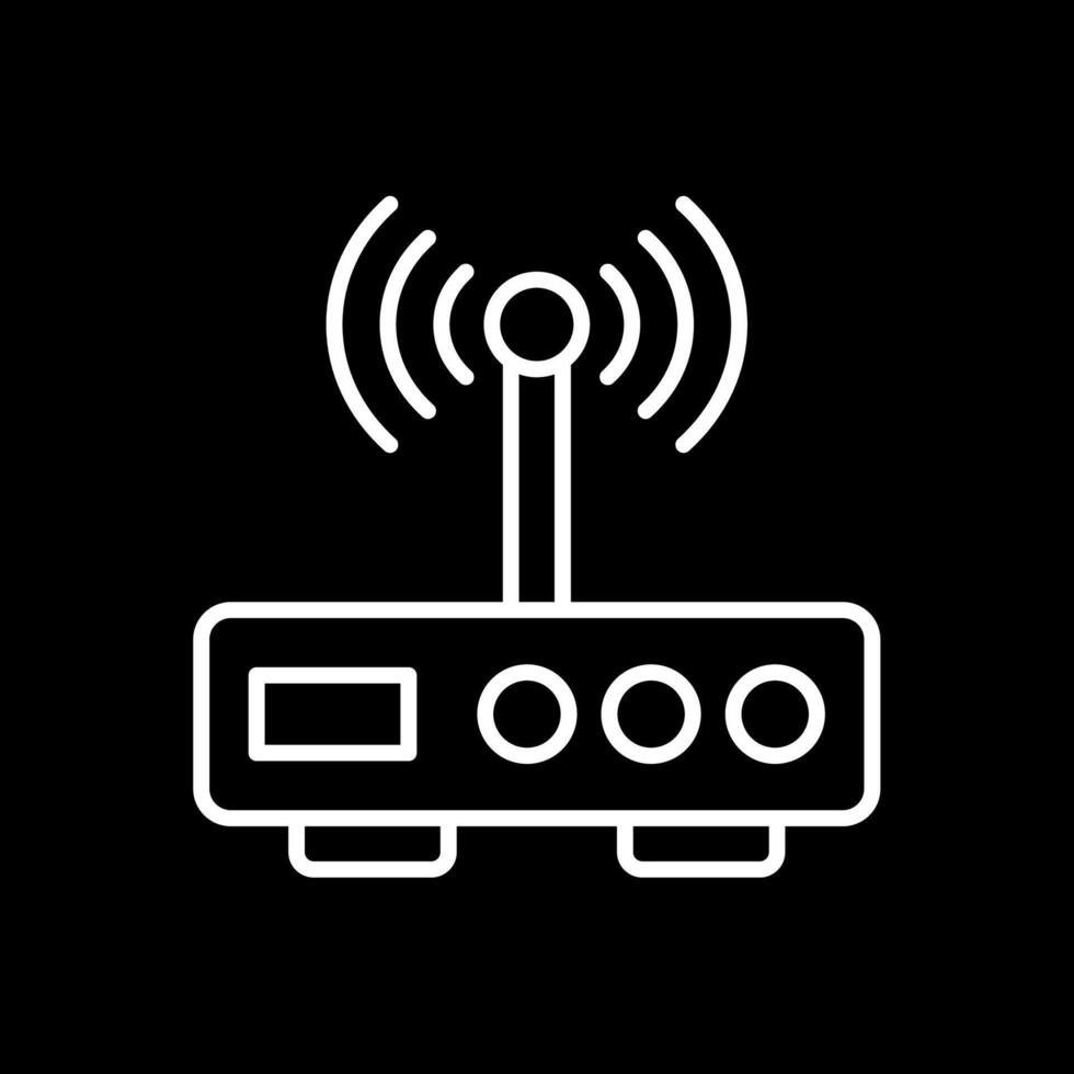 Modem Line Inverted Icon Design vector