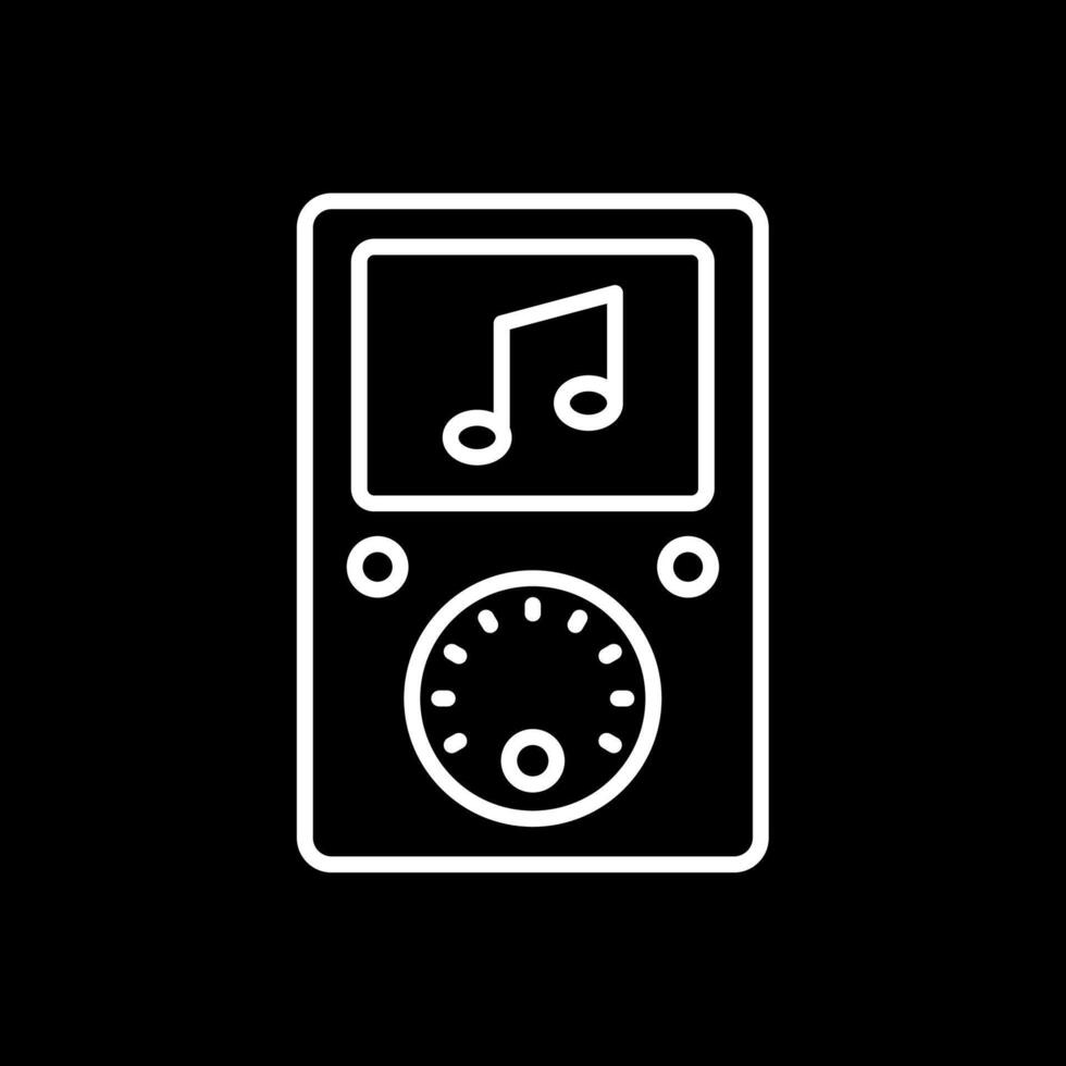 Music Player Line Inverted Icon Design vector