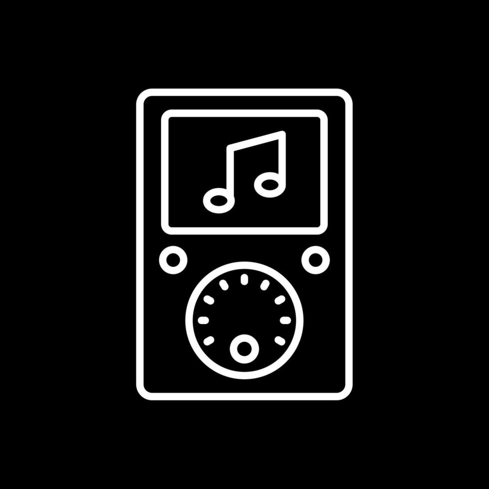 música jugador línea invertido icono diseño vector