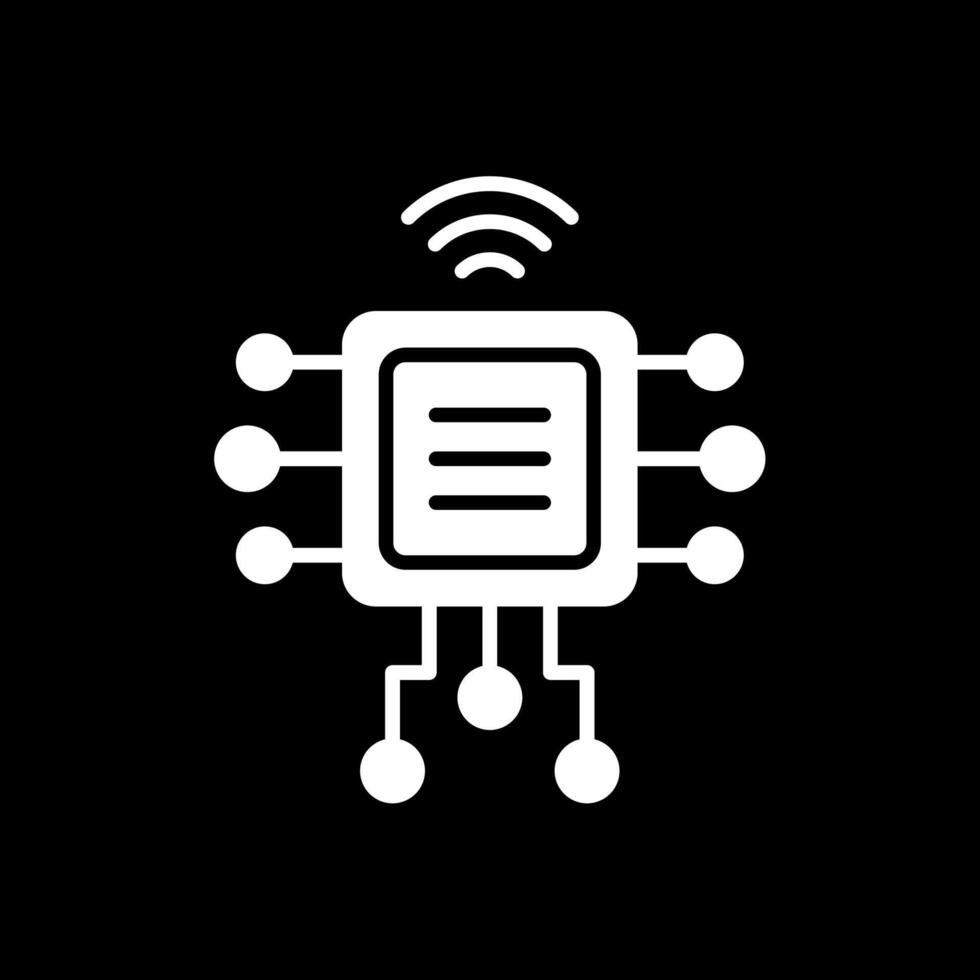 Computer Chip Glyph Inverted Icon Design vector