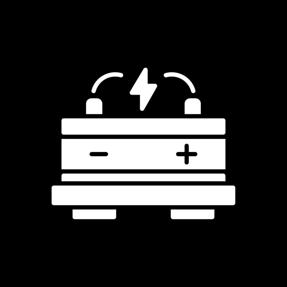 Car Battery Glyph Inverted Icon Design vector