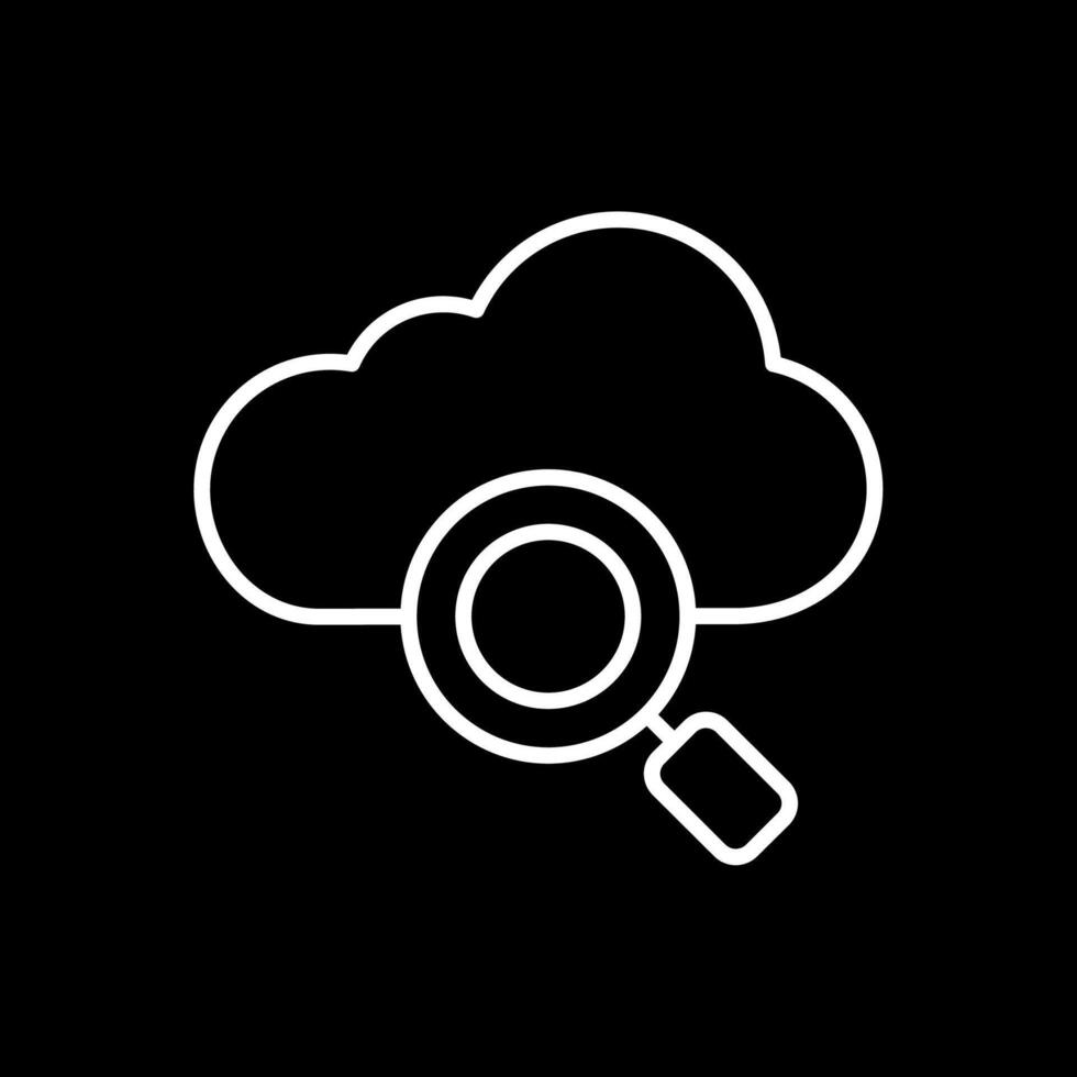 nube línea invertido icono diseño vector