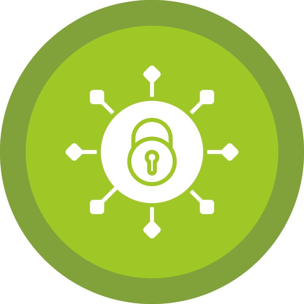Security Connect Glyph Due Circle Icon Design vector