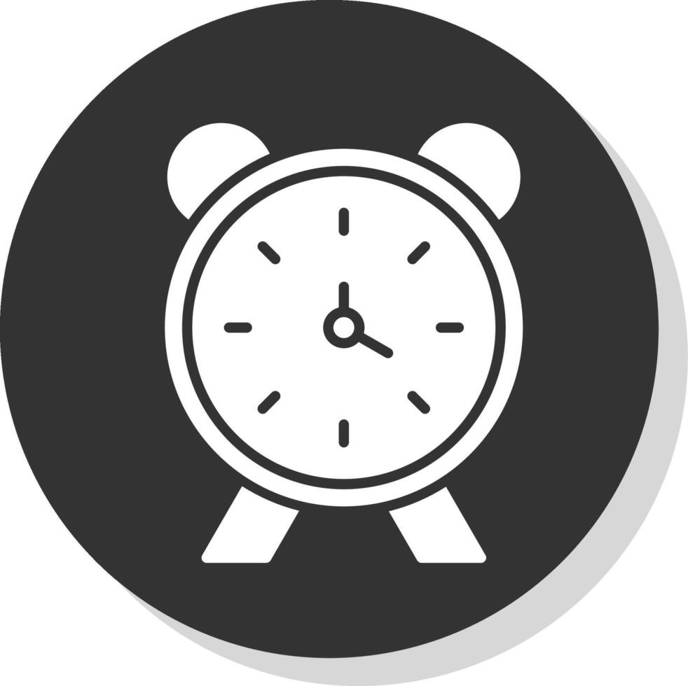 Alarm Clock Glyph Shadow Circle Icon Design vector