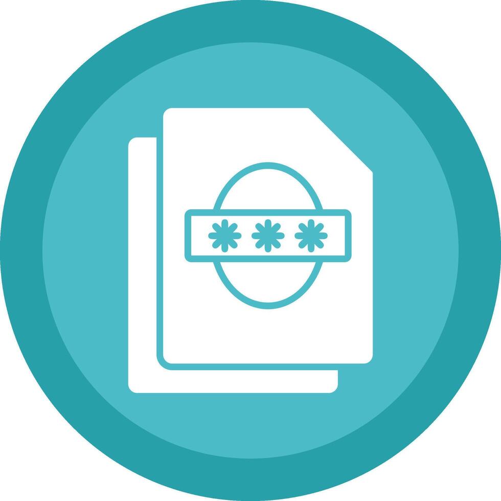 Security File Faceprint Glyph Due Circle Icon Design vector