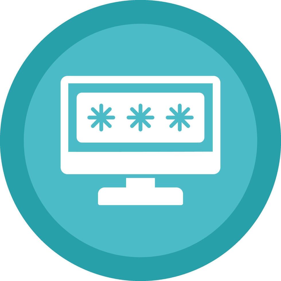 Security Computer Password Glyph Due Circle Icon Design vector