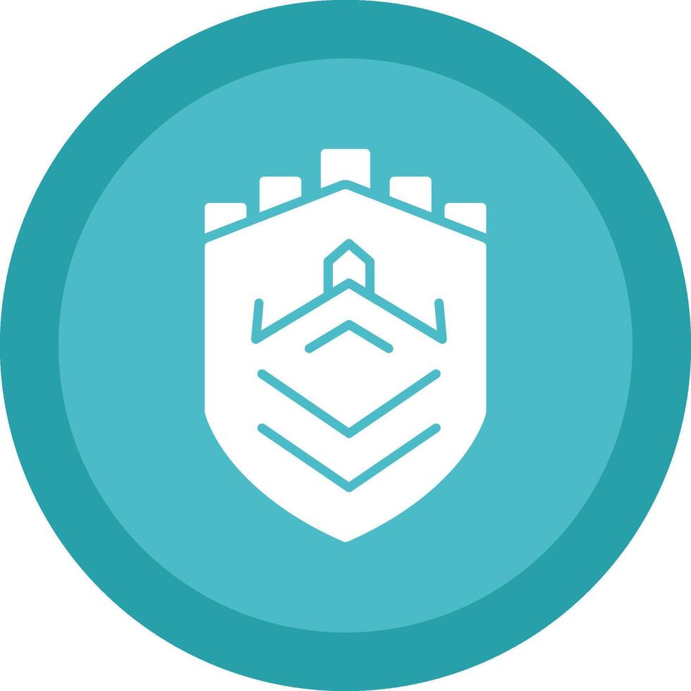 Security Castle Tech Glyph Due Circle Icon Design vector