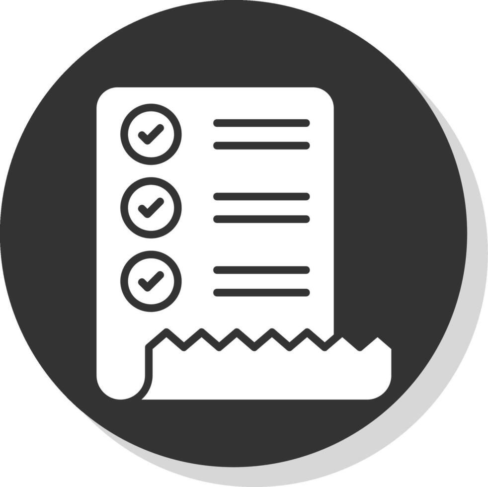 Check List Glyph Shadow Circle Icon Design vector