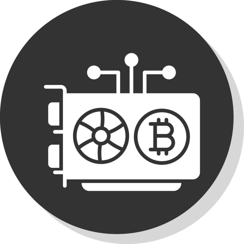 Mining Rig Glyph Shadow Circle Icon Design vector