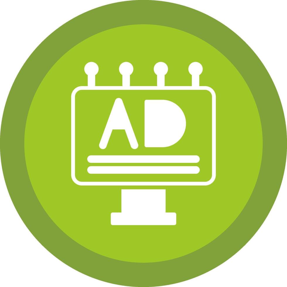 Banner Ads Glyph Due Circle Icon Design vector