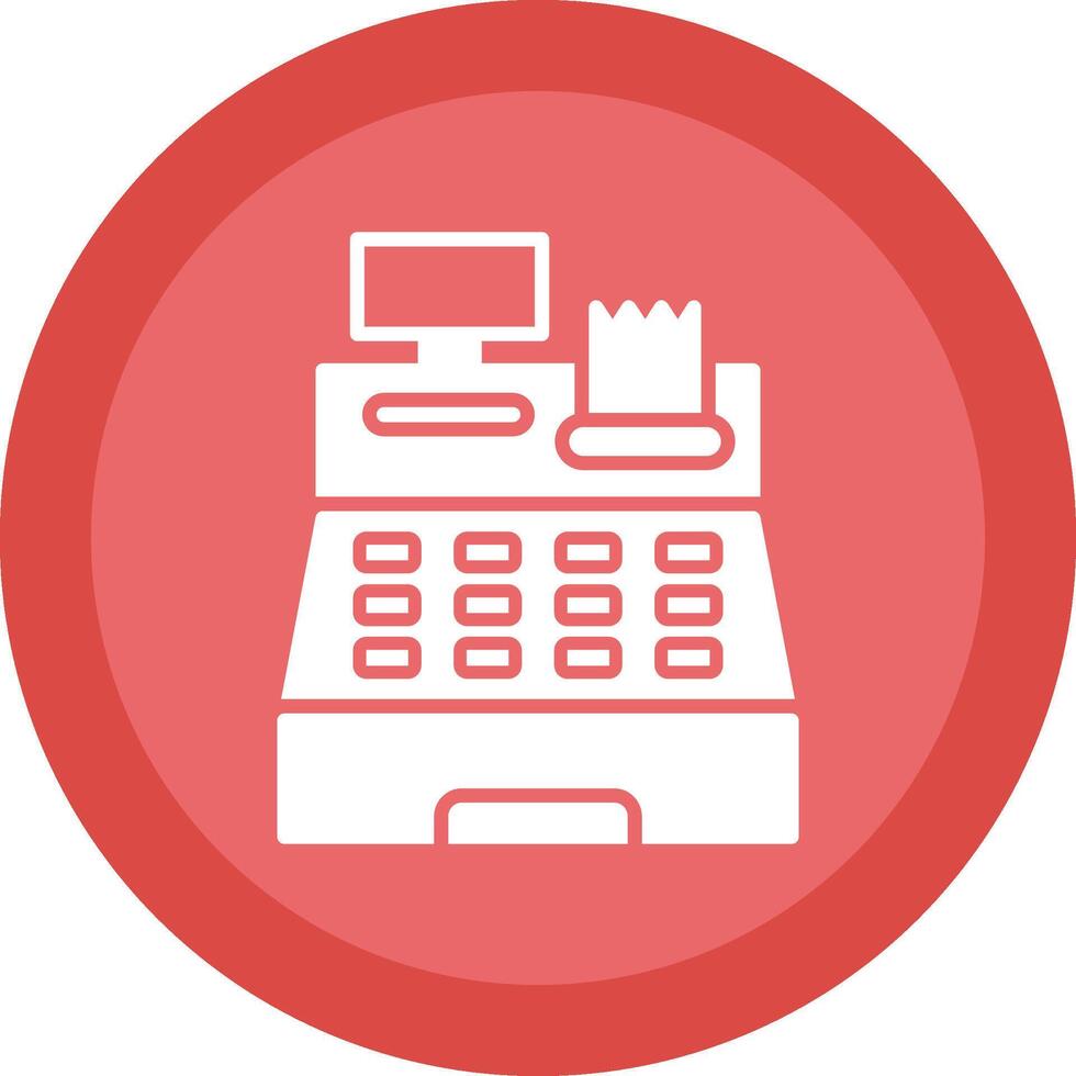 Cash Register Glyph Due Circle Icon Design vector