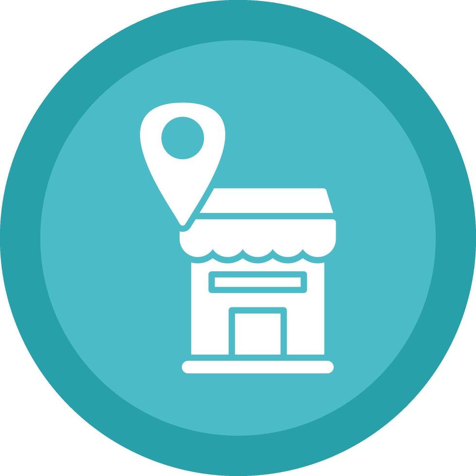 Shop Location Glyph Due Circle Icon Design vector