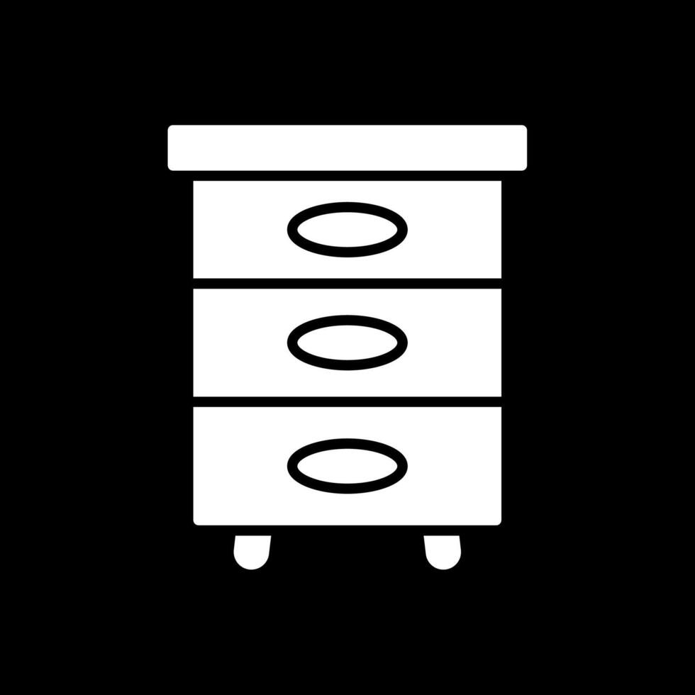 Filling Cabinet Glyph Inverted Icon Design vector