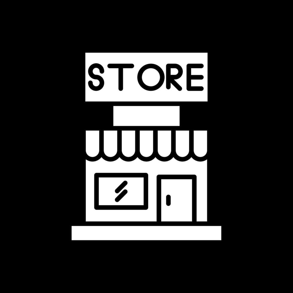 Store Glyph Inverted Icon Design vector