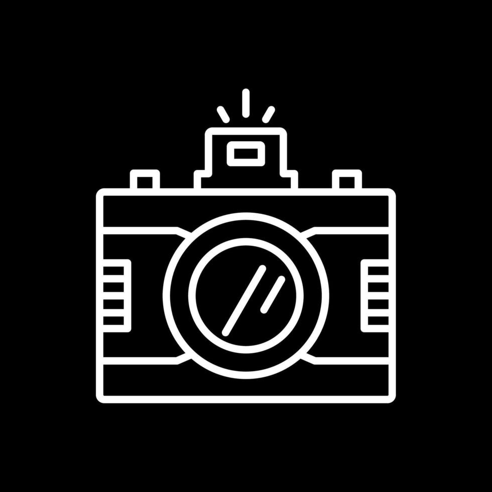 Dslr Camera Line Inverted Icon Design vector
