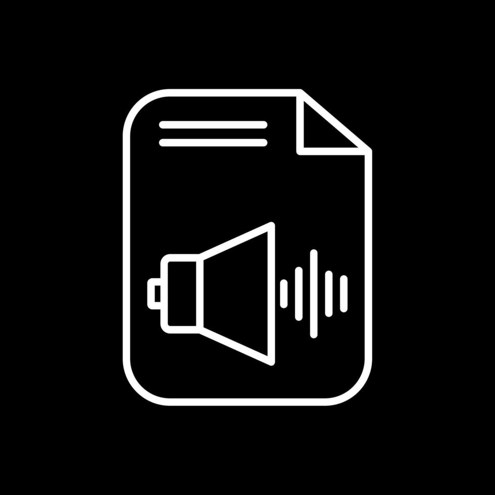audio archivo línea invertido icono diseño vector