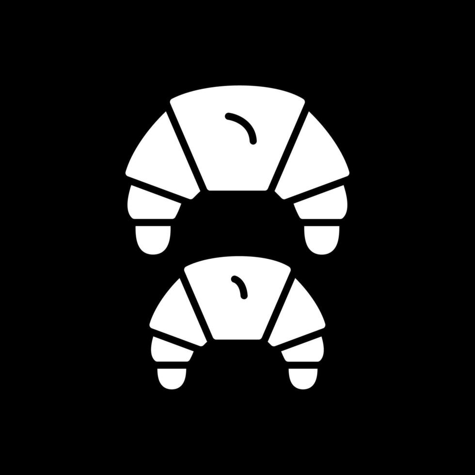 Croissant Glyph Inverted Icon Design vector