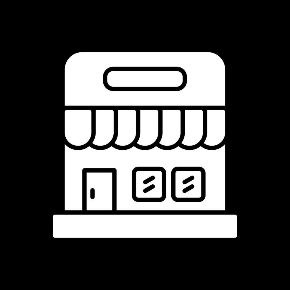 Supermarket Glyph Inverted Icon Design vector