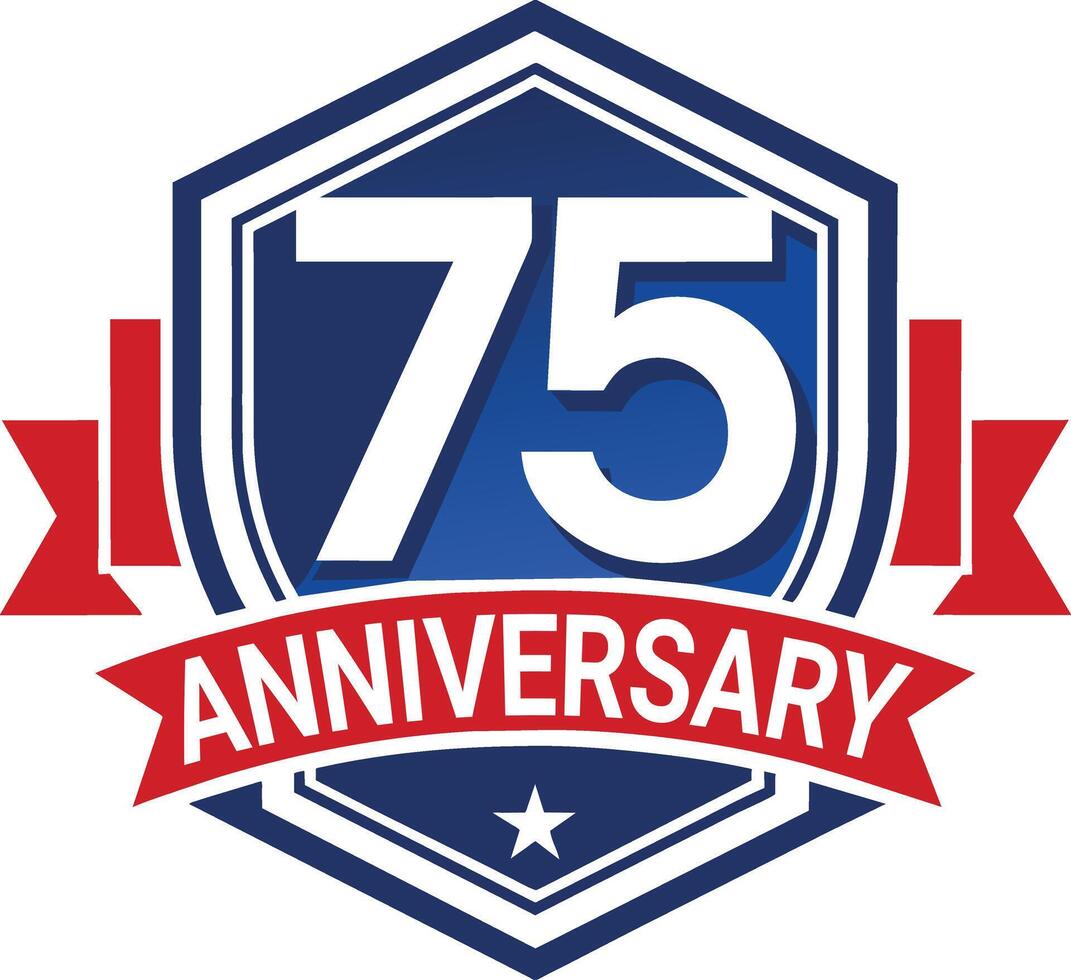 75 years anniversary flat illustration vector