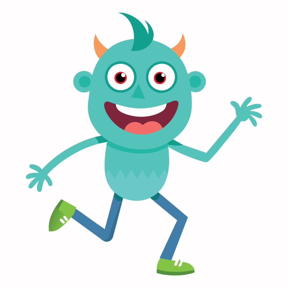 A minimalist Carton Character with smile flat style illustration vector