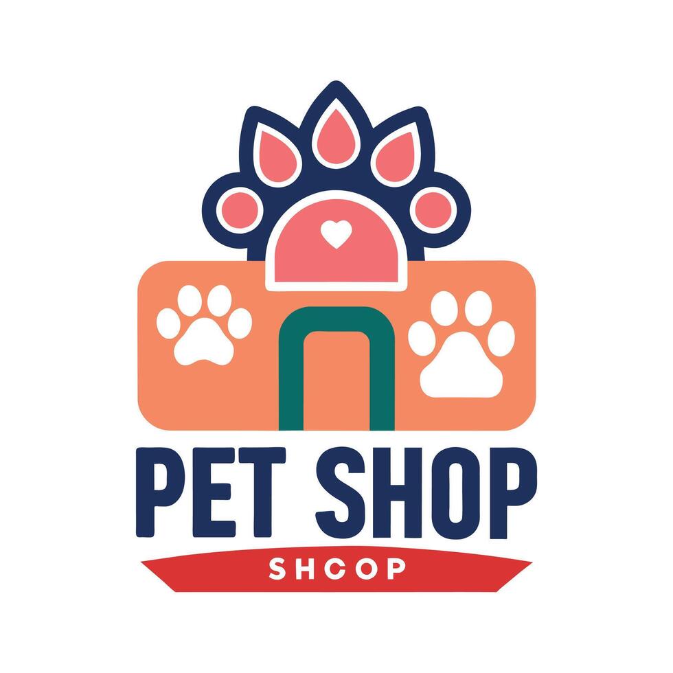 Pet shop logo illustration vector