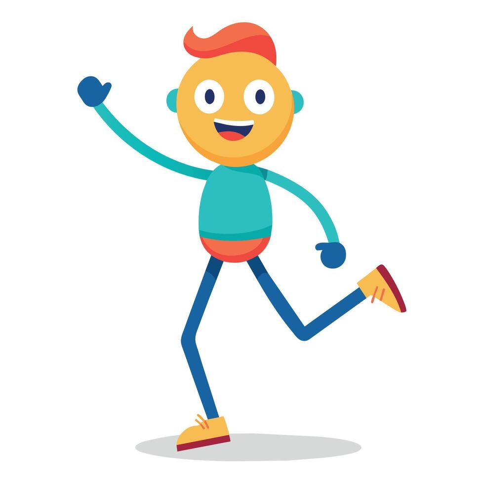 A minimalist Carton Character with smile flat style illustration vector