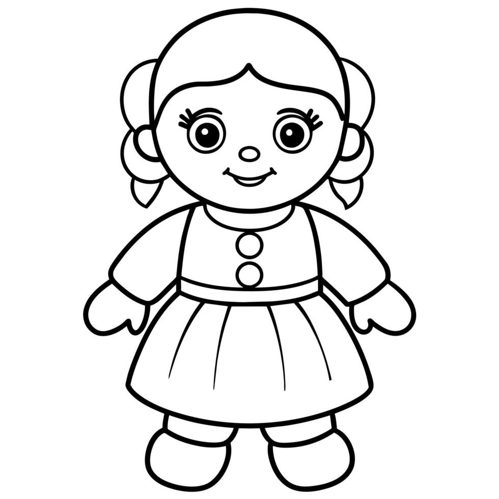 Child Coloring book page illustration vector