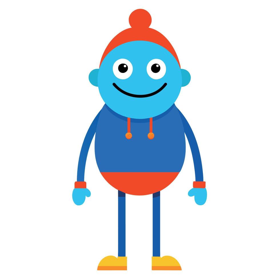 A minimalist Carton Character with smile flat style illustration vector