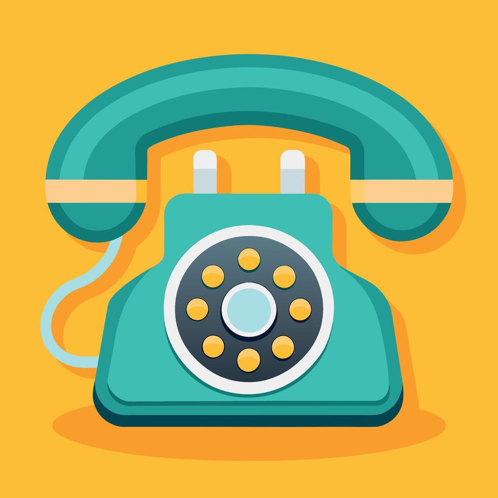 Telephone Icon Flat Style Illustration vector