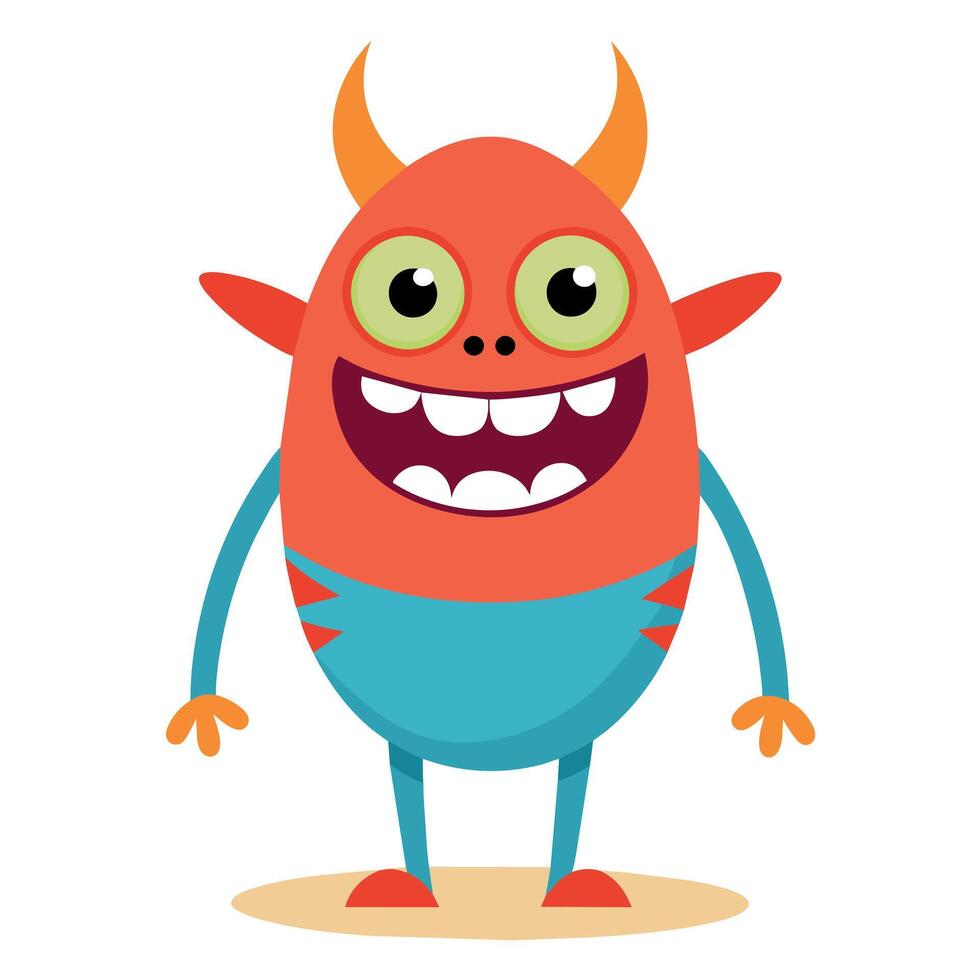 A minimalist Carton Character with smile flat style illustration vector