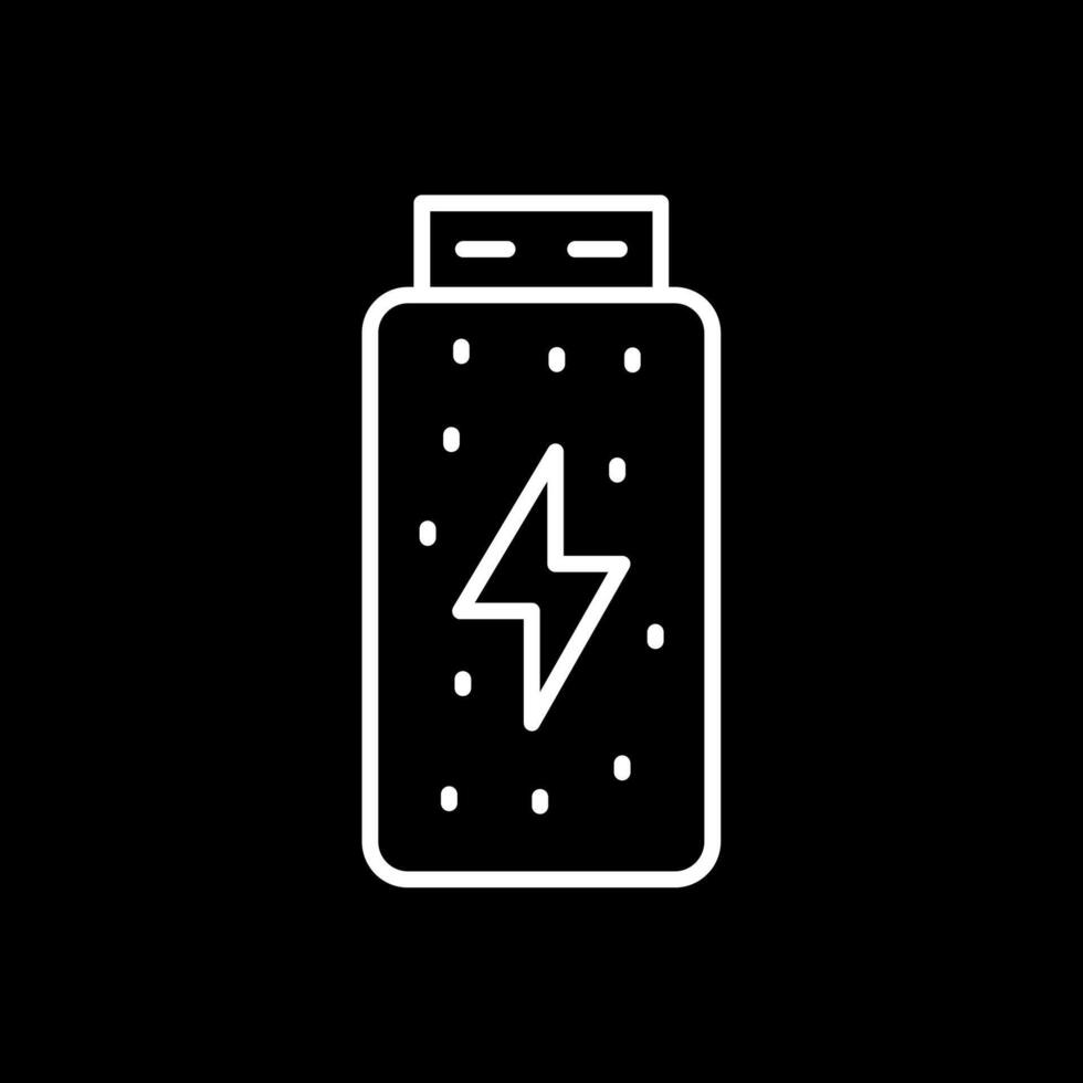 Battery Status Line Inverted Icon Design vector