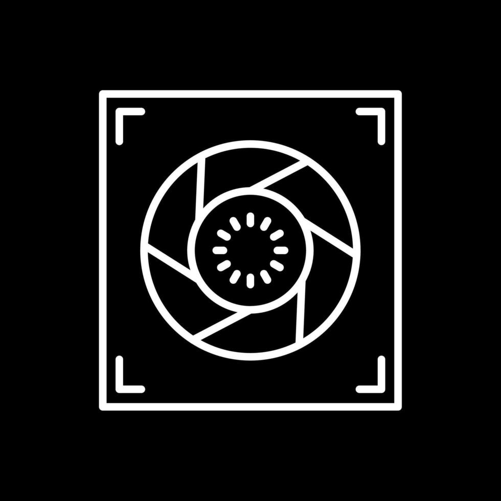 Aperture Line Inverted Icon Design vector