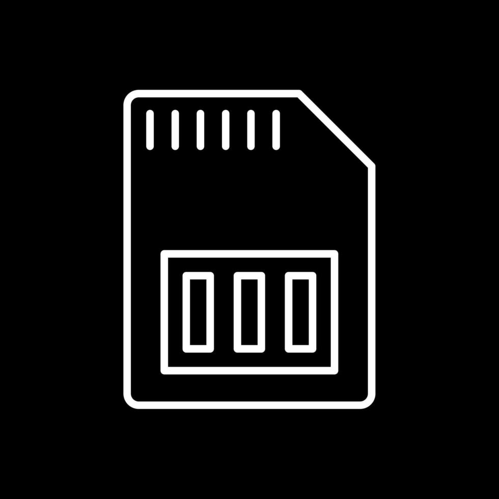 Sd Card Line Inverted Icon Design vector