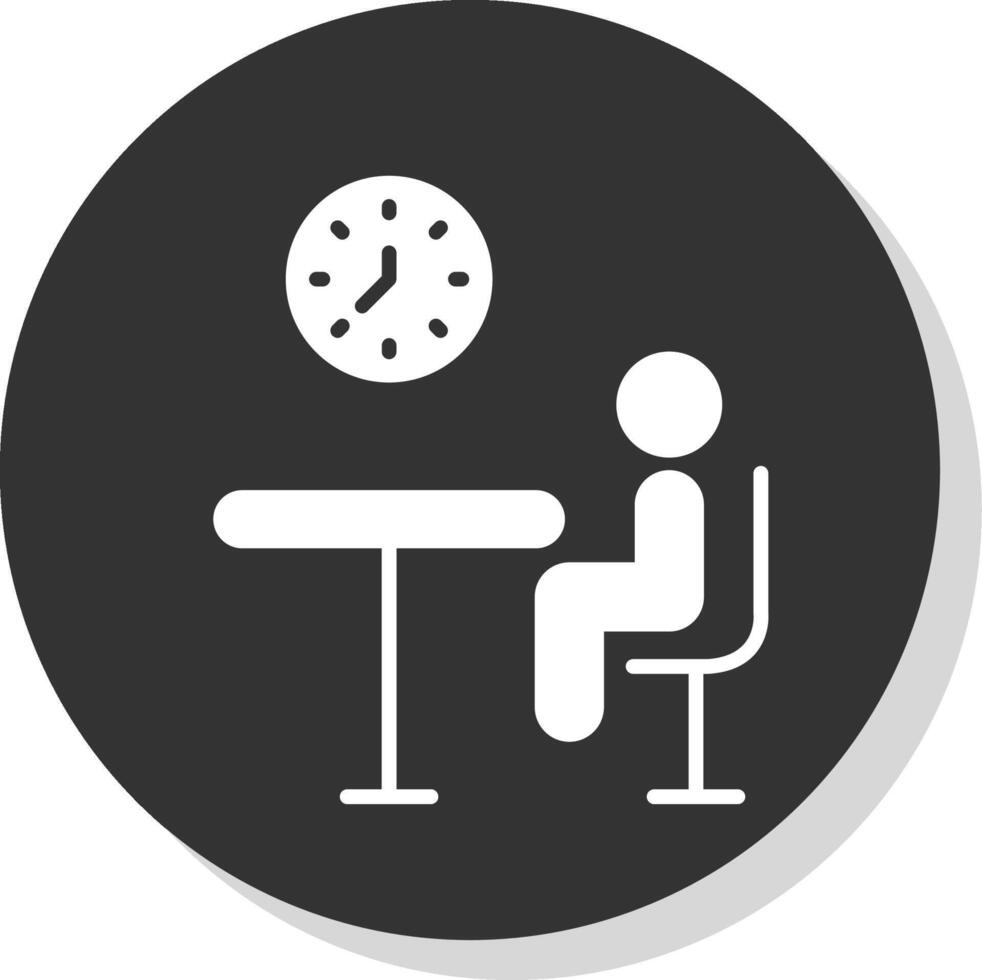 Nuclear Glyph Shadow Circle Icon Design vector
