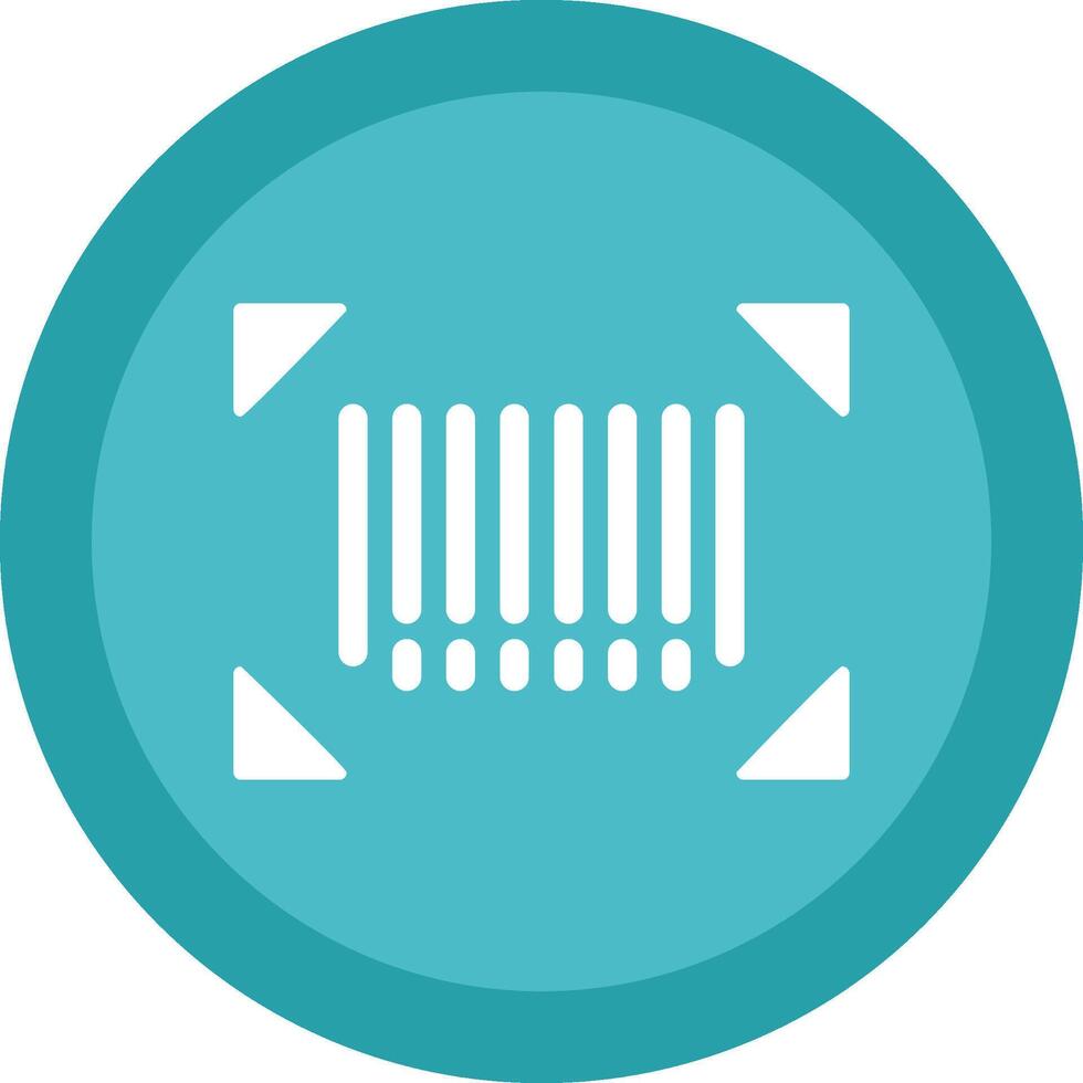 Bar Code Glyph Due Circle Icon Design vector