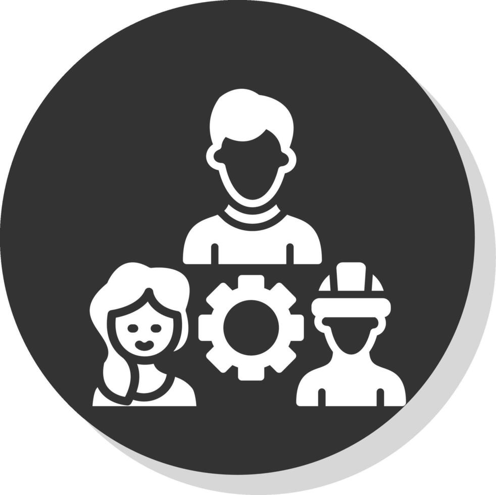 Recycle Glyph Shadow Circle Icon Design vector
