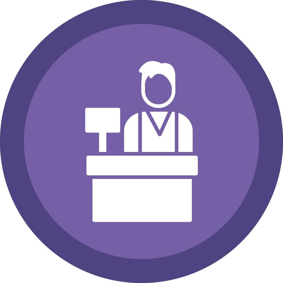 Cashier Glyph Due Circle Icon Design vector