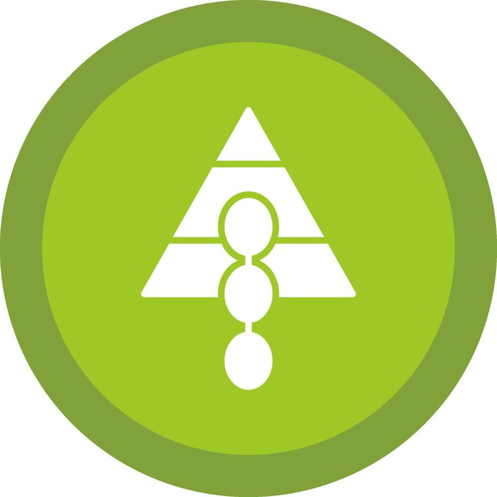 Link pyramide Glyph Due Circle Icon Design vector
