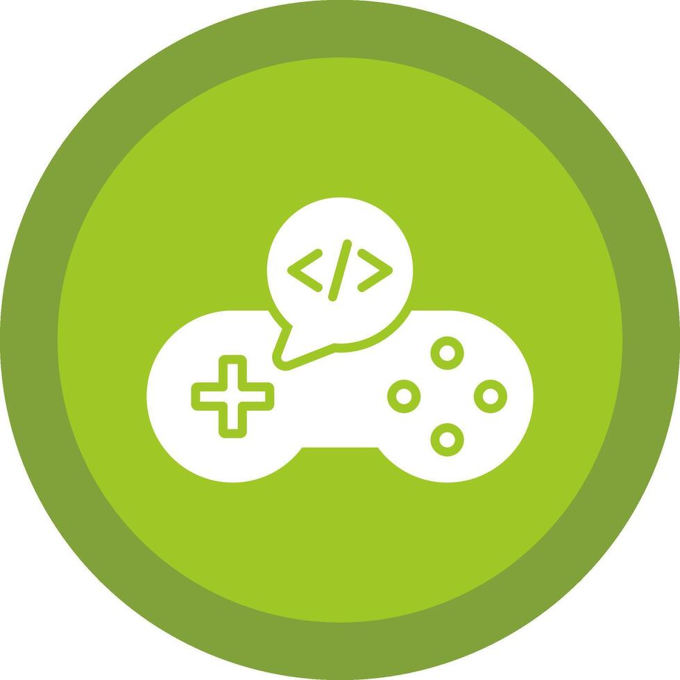 Game Develop Glyph Due Circle Icon Design vector