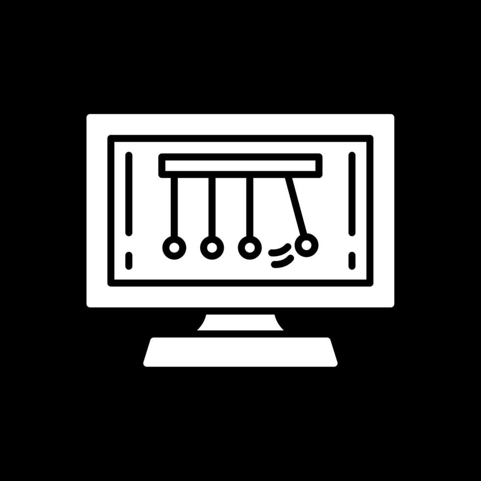 Newtons Cradle Glyph Inverted Icon Design vector