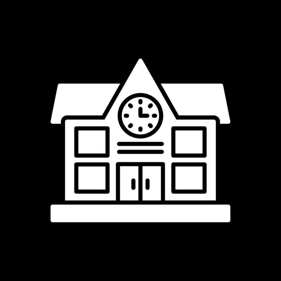 School Glyph Inverted Icon Design vector